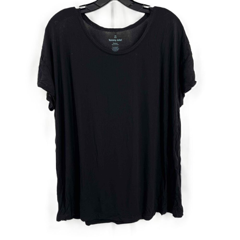 Tommy John Black‎ Crew Neck Short Sleeve T-Shirt Second Skin Mens Medium
